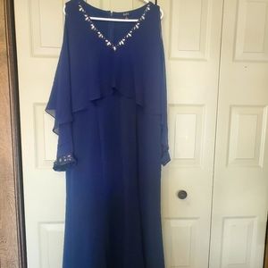 Slny SL Fashion new york dress Gown Maxi Dress Navy Blue Size 14